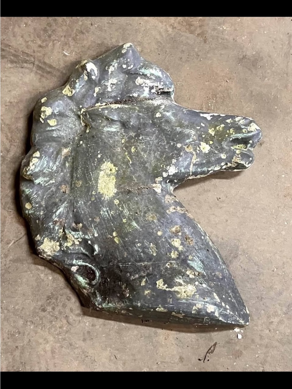 Cement Gray Decorative Horse Head Statue